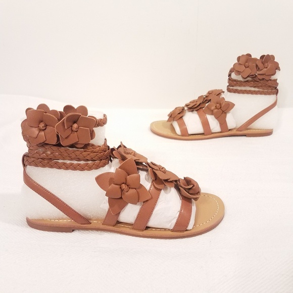 🆕️TORY BURCH "BLOSSOM" LEATHER GLADIATOR SANDALS - Picture 2 of 8
